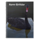 Black Swan druplets in Pond, Birthday Notitieboek (Voorkant)