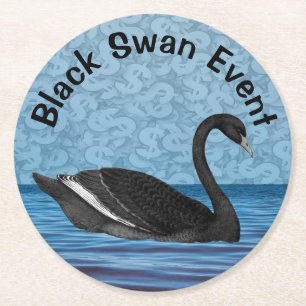 Black Swan Event Ronde Kartonnen Onderzetter