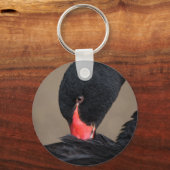 Black Swan Faux Canvas Sleutelhanger (Voorkant)