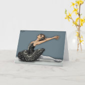 Black Swan Greeting Card Kaart (Gele Bloem)