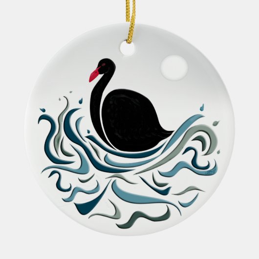 Black Swan Keramisch Ornament (Voorkant)