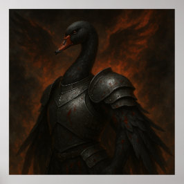 Black Swan Knight – Dark Fantasy Warrior Poster