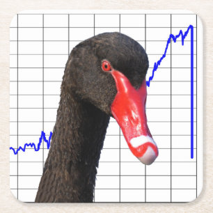 Black Swan Market Crash Kartonnen Onderzetters