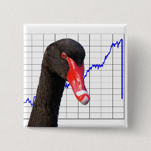 Black Swan Market Crash Vierkante Button 5,1 Cm