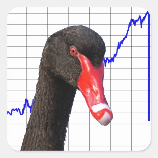 Black Swan Market Crash Vierkante Sticker (Voorkant)