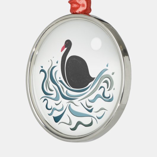 Black Swan Metalen Ornament (Links)