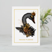 Black Swan Quinceañera Folie Uitnodiging (Staand Voorkant)