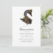 Black Swan Quinceañera Kaart (Staand voorkant)