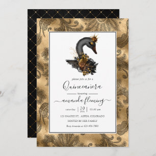 Black Swan Quinceañera Kaart