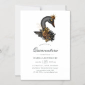 Black Swan Quinceañera Magnetische Uitnodiging (Voorkant)