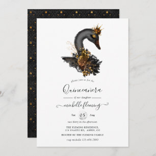 Black Swan Quinceañera Uitnodiging