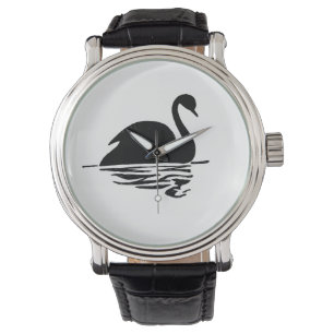 Black Swan Silhouette Horloge