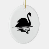 Black Swan Silhouette Keramisch Ornament (Rechts)