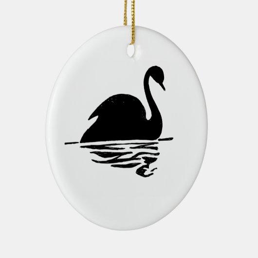 Black Swan Silhouette Keramisch Ornament (Rechts)