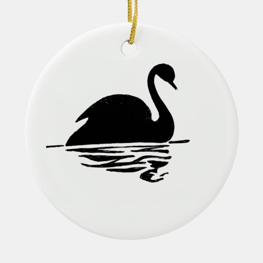 Black Swan Silhouette Keramisch Ornament (Voorkant)