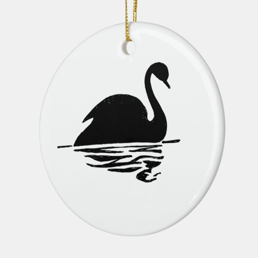 Black Swan Silhouette Keramisch Ornament (Links)