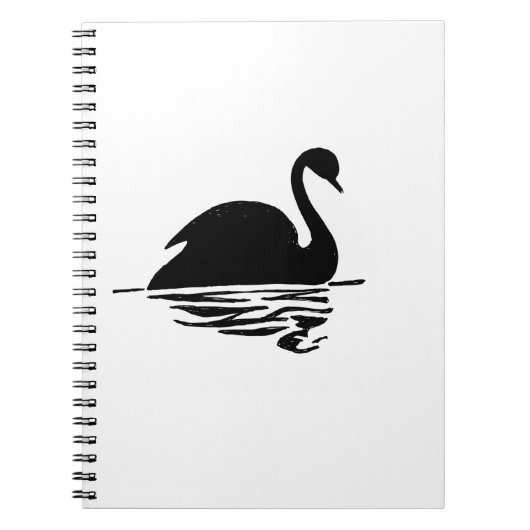 Black Swan Silhouette Notitieboek (Voorkant)