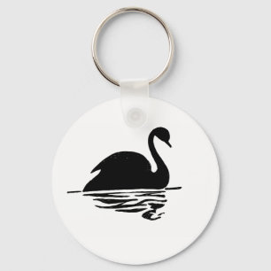 Black Swan Silhouette Sleutelhanger