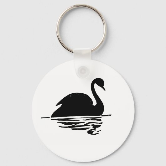 Black Swan Silhouette Sleutelhanger (Voorkant)