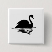 Black Swan Silhouette Vierkante Button 5,1 Cm (Voorkant)