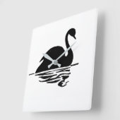 Black Swan Silhouette Vierkante Klok (Hoek)