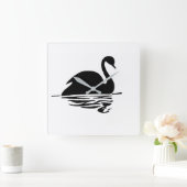 Black Swan Silhouette Vierkante Klok (Huis)
