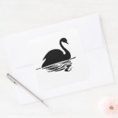 Black Swan Silhouette Vierkante Sticker (Envelop)
