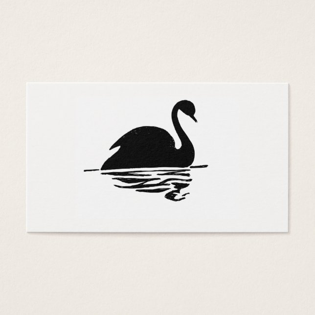Black Swan Silhouette Visitekaartje (Voorkant)
