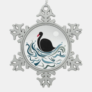 Black Swan Tin Sneeuwvlok Ornament