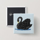 Black Swan Vierkante Button 5,1 Cm (Voorkant /achterkant)