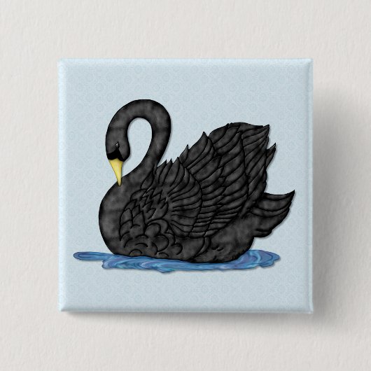 Black Swan Vierkante Button 5,1 Cm (Voorkant)