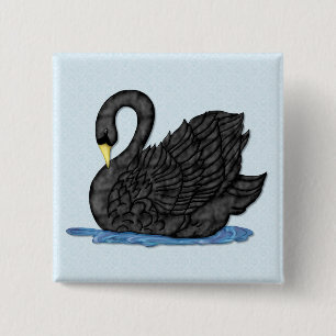 Black Swan Vierkante Button 5,1 Cm