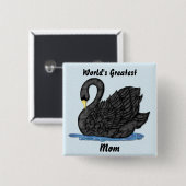 Black Swan voor mam Vierkante Button 5,1 Cm (Voorkant /achterkant)