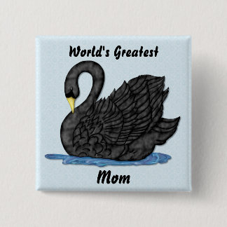 Black Swan voor mam Vierkante Button 5,1 Cm