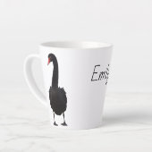 Black Swan Wildlife Art Persoonlijke naam Dier Latte Mok (Linkerhoek)