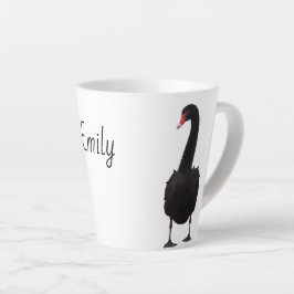 Black Swan Wildlife Art Persoonlijke naam Dier Latte Mok