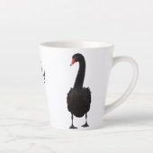 Black Swan Wildlife Art Persoonlijke naam Dier Latte Mok (Rechts)