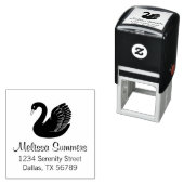 Black Swan Wings Up Adres Zelfinktende Stempel (In situ)