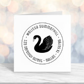 Black Swan Wings up Ronde Adres Zelfinktende Stempel