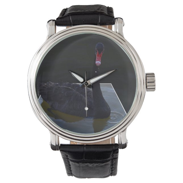 Black Swan zwemt in Dimensional Pond, Horloge (Voorkant)