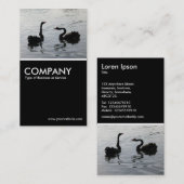 Black Swans Greeting - Black Visitekaartje (Voorkant / Achterkant)