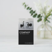 Black Swans Greeting - Black Visitekaartje (Staand voorkant)