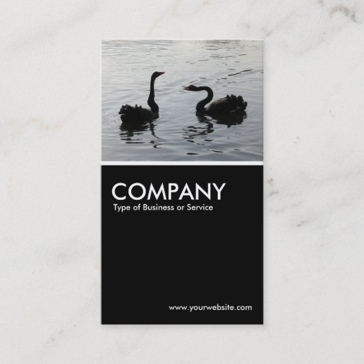 Black Swans Greeting - Black Visitekaartje (Voorkant)