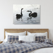 Black Swans Greeting Canvas Afdruk (Insitu (Slaapkamer))