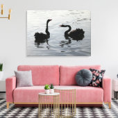 Black Swans Greeting Canvas Afdruk (Insitu (Woonkamer))