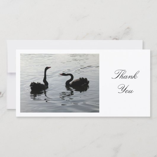 Black Swans Greeting - Hartelijk dank Bedankkaart (Voorkant)