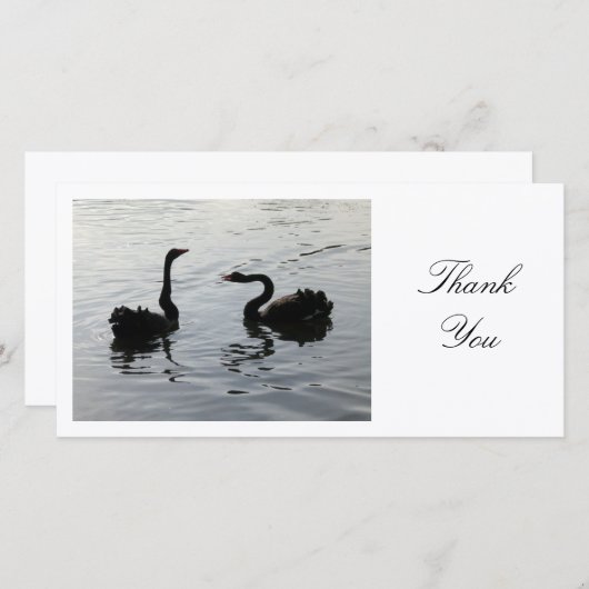 Black Swans Greeting - Hartelijk dank Bedankkaart (Voorkant / Achterkant)