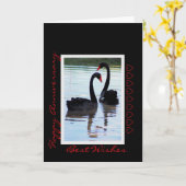 Black Swans Happy Jubileum Kaart (Gele Bloem)