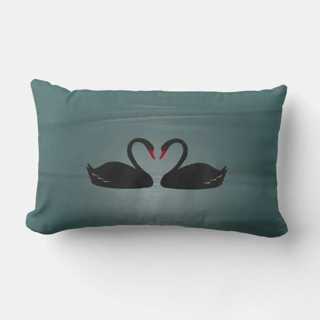Black Swans Lumbar Pillow Kussen (Voorkant)