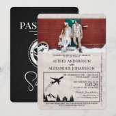 Black Sweden Passport Uitnodiging voor de bruiloft (Voorkant / Achterkant)